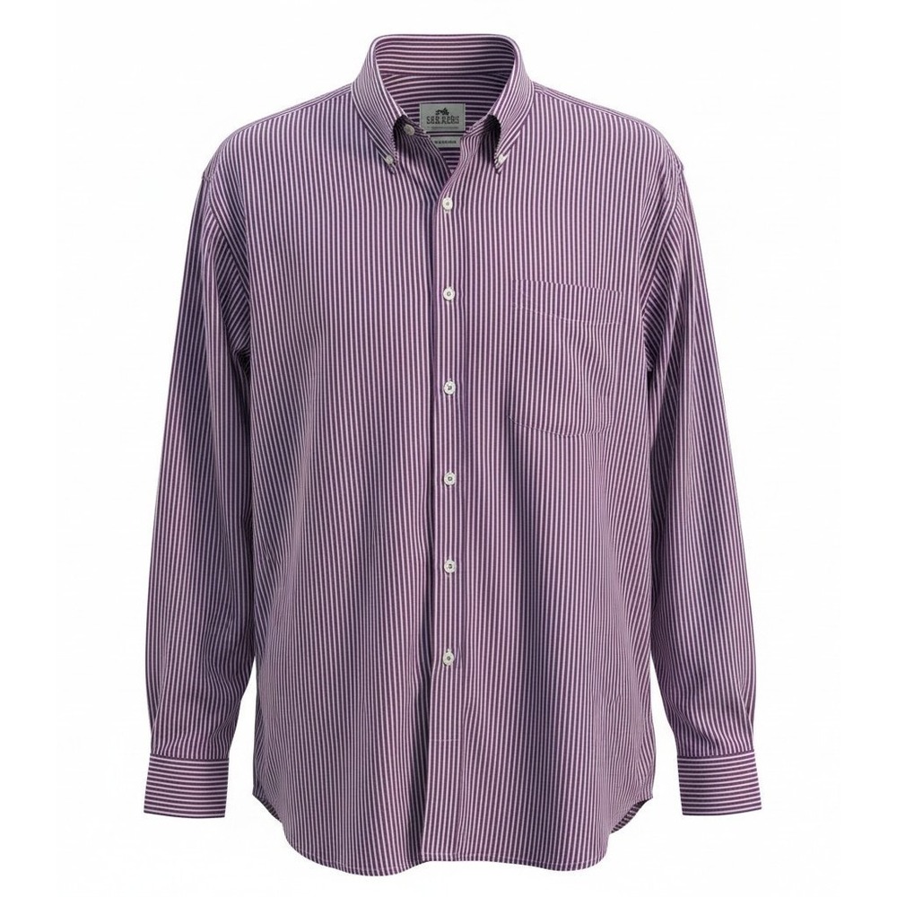 Peter Millar Micro-Plaid Long Sleeve Shirt Men SZ M, 100 % cotton Seaside Finish